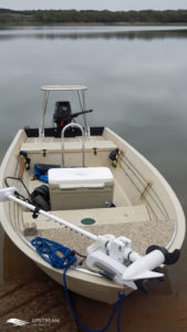 Hog Island Skiff used for North Texas Fly Fishing Guide Greg Welander of Upstream On The Fly